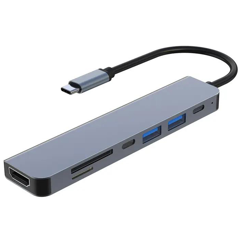 7 in1 Type C USB-C  USB Hub Multiport Dock Station with PD100W HDMI SD TF  USB3.0 Type C